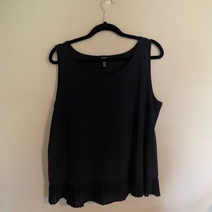 Navy Top with Detailed Hem